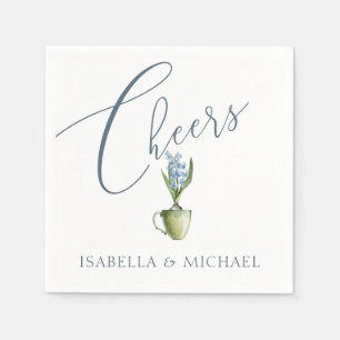 Serviette En Papier Aquarelle Floral Mariage Personnalisé