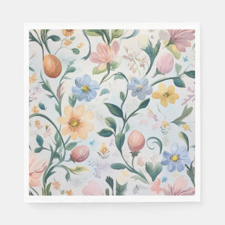 Serviette En Papier Aquarelle Floral Mères Jour de fête Napkins