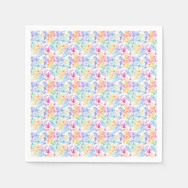 Serviette En Papier Aquarelle Floral Motif sans joint (Devant)