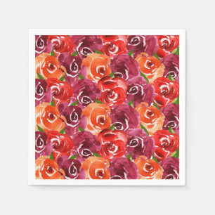 Serviette En Papier Aquarelle Florale