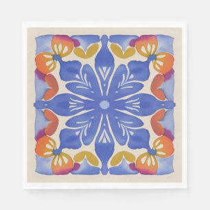 Serviette En Papier Aquarelle florale colorée