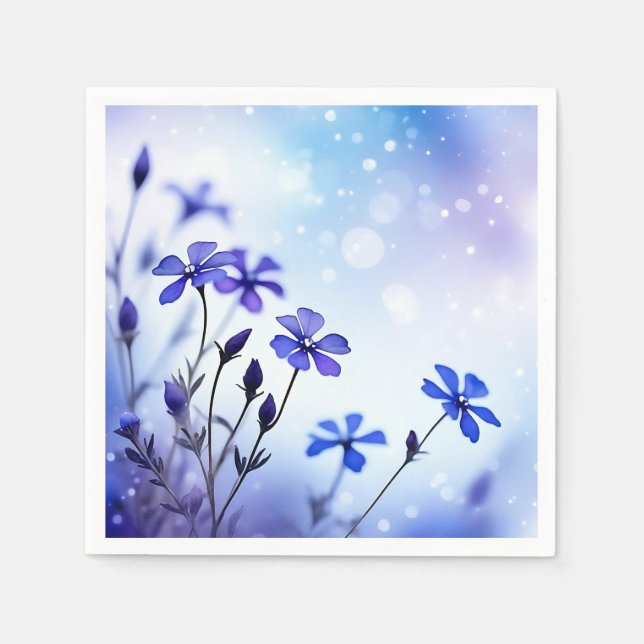 Serviette En Papier Aquarelle florale de périmètre éthéré (Devant)