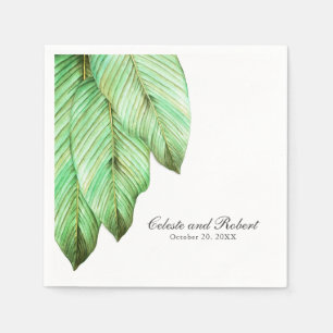 Serviette En Papier Aquarelle Foliage Mariage tropical