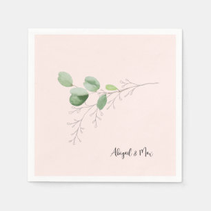 Serviette En Papier Aquarelle Foliting Blush