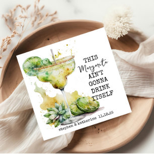 Serviette En Papier Aquarelle Funny moderne Margarita personnalisée