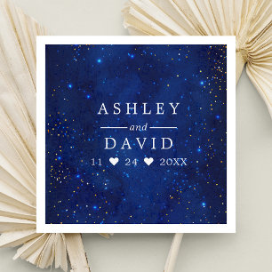 Serviette En Papier Aquarelle Galaxy Étoiles cosmiques Étoiles Mariage