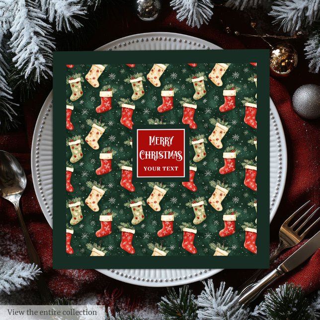 Serviette En Papier Aquarelle gracieuse serviettes de vacances personn (Graceful Watercolor Personalized Holiday Napkins)