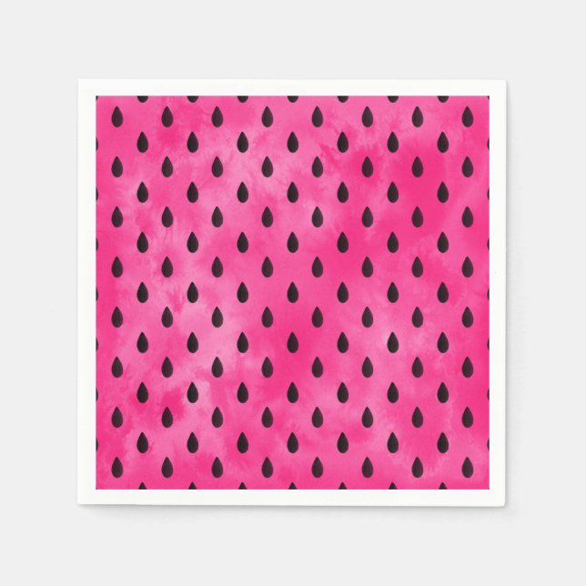 Serviette En Papier Aquarelle Graines de pastèque (Devant)