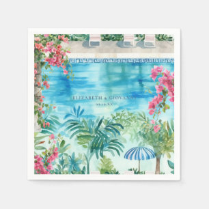 Serviette En Papier Aquarelle Grèce Serviettes de mariage