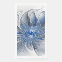 Aquarelle gris bleu Abstrait Fractal Art Flower