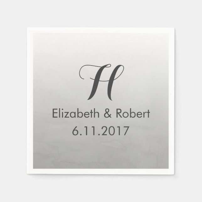 Serviette En Papier Aquarelle gris Ombre (Devant)