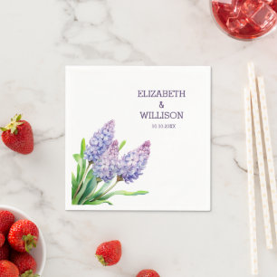 Serviette En Papier Aquarelle Hyacinth Papier Napkin