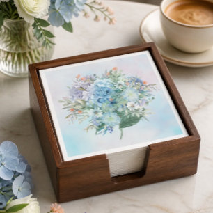 Serviette en papier aquarelle Hydrangea Bleu