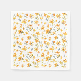 Serviette En Papier Aquarelle jaune gai