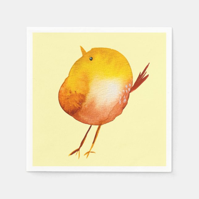 Serviette En Papier Aquarelle jaune mignon (Devant)