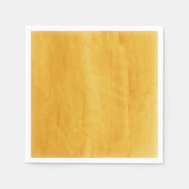 Serviette En Papier Aquarelle Jaune moderne peint détendu (Devant)