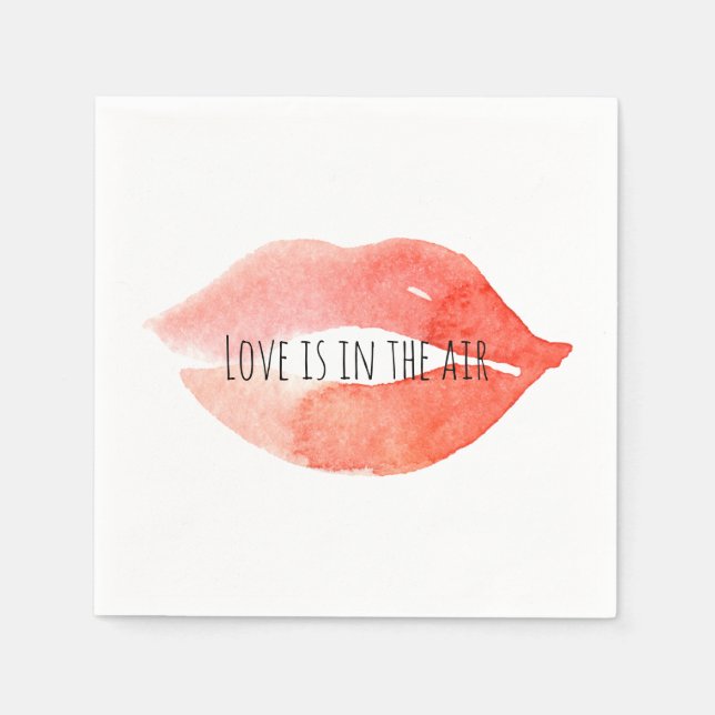 Serviette En Papier Aquarelle Kiss Lips (Devant)