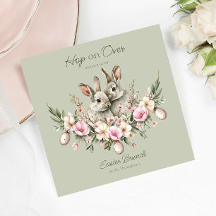 Serviette En Papier Aquarelle Lapin Lapins Floral Oeuf Brunch de Pâque