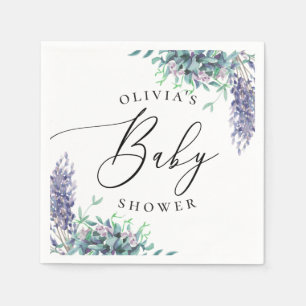Serviette En Papier Aquarelle lavande violet baby shower floral