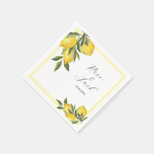 Serviette En Papier Aquarelle Lemon Garden Mariage blanc