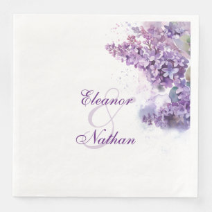 Serviette En Papier Aquarelle Lilacs Mariage été printemps