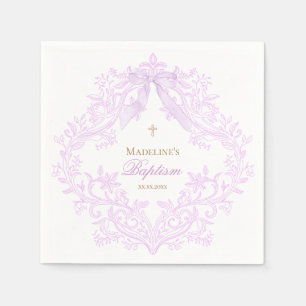 Serviette En Papier aquarelle lilas violet Baptême
