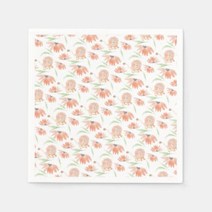 Serviette En Papier Aquarelle Lion bébé peinte à la main