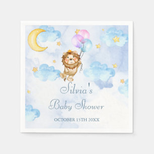 Serviette En Papier Aquarelle Lion jungle animal bébé garçon douche