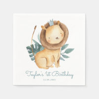 Aquarelle Lion Prince Feuille Tropical Anniversair