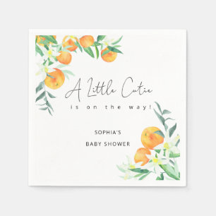 Serviette En Papier Aquarelle Little cutie arrive bébé fête prénatale
