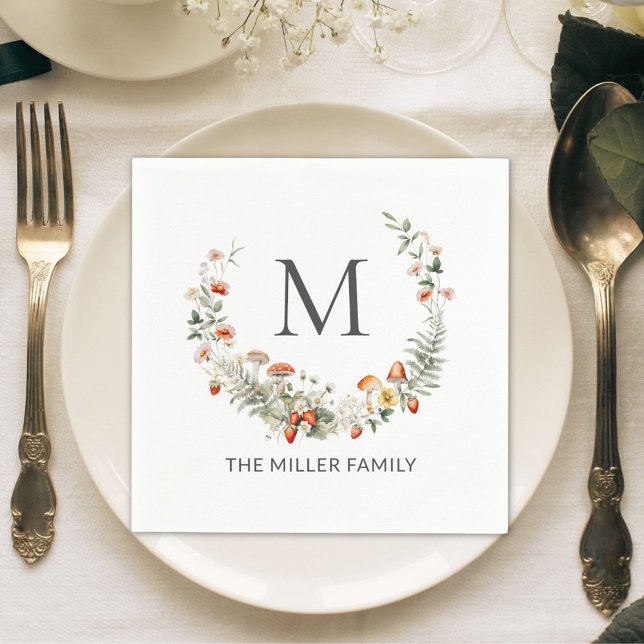 Serviette En Papier Aquarelle lunaire lunaire Florale Botanique (In situ)