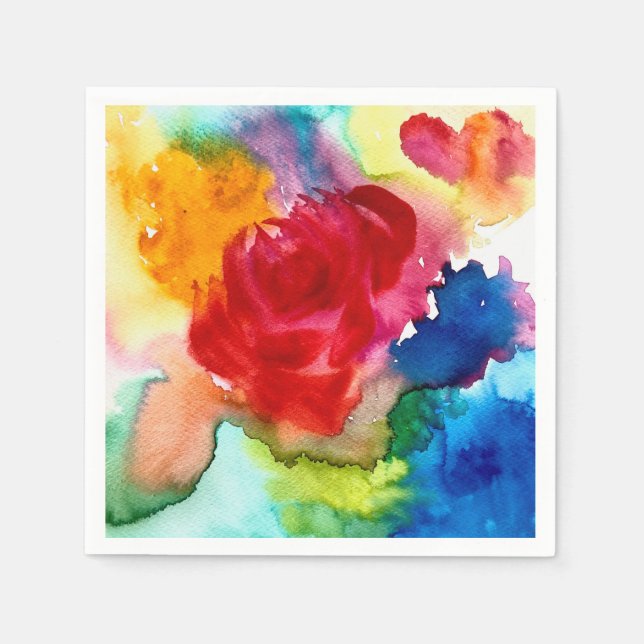 Serviette En Papier Aquarelle magnifique art rose abstrait (Devant)