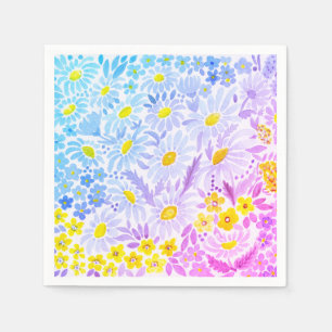 Serviette En Papier Aquarelle marguerites de papier serviettes