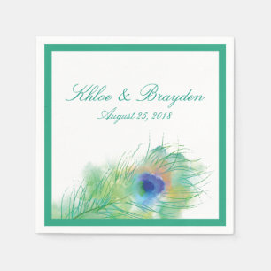 Serviette En Papier Aquarelle   MARIAGE