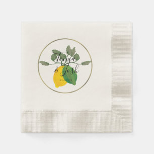 Serviette En Papier Aquarelle Mariage Citron Lime Limoncillo