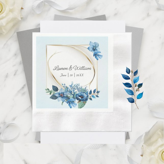 Serviette En Papier Aquarelle Mariage Emeral (Créateur téléchargé)
