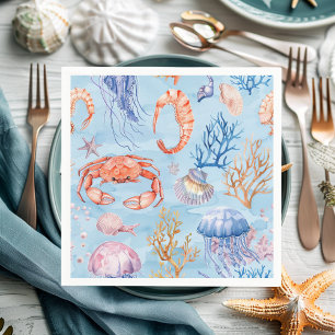 Serviette En Papier "Aquarelle marine Coral Reef Delties