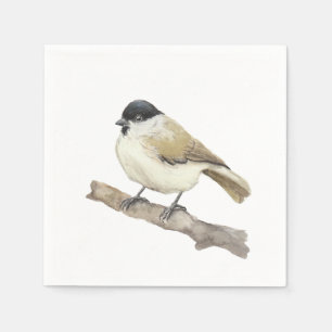Serviette En Papier Aquarelle Marsh Tit