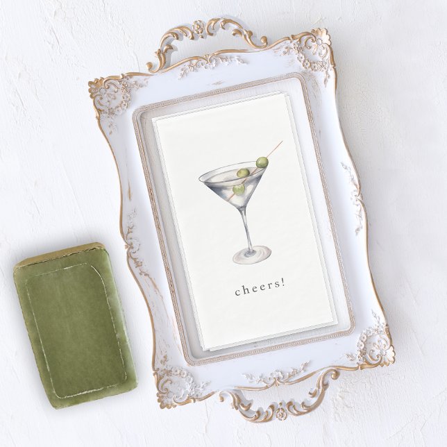 Serviette En Papier Aquarelle Martini Cocktail (Créateur téléchargé)