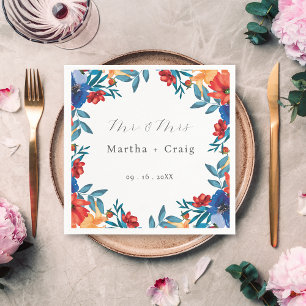 Serviette En Papier Aquarelle mexicaine Fleur Mariage