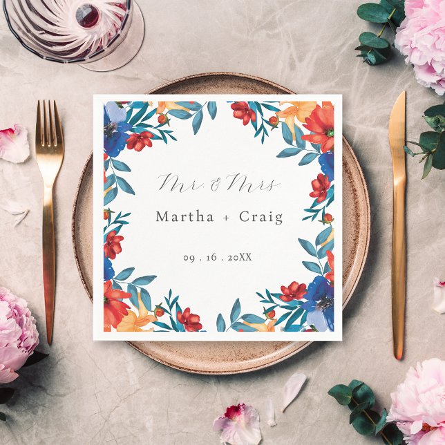 Serviette En Papier Aquarelle mexicaine Fleur Mariage (Créateur téléchargé)