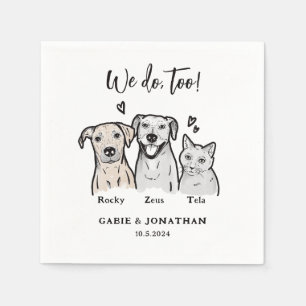 Serviette En Papier Aquarelle mignonne 3 chien animal de compagnie Mar