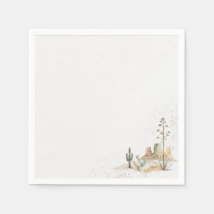 Serviette En Papier Aquarelle minimaliste du désert sud-ouest