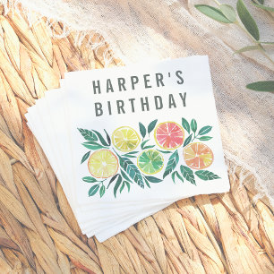 Serviette En Papier Aquarelle moderne Citrus Anniversaire