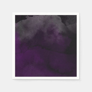 Serviette En Papier Aquarelle moderne Moody Plum Purple Wedding Party
