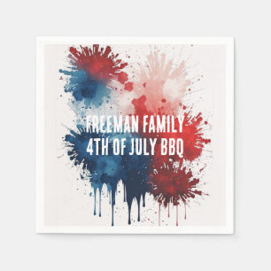 Serviette En Papier Aquarelle moderne Patriotique 4 juillet BBQ Party