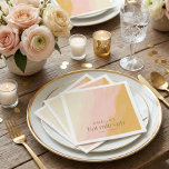 Serviette En Papier Aquarelle moderne rose jaune Bat mitzvah personnal<br><div class="desc">Aquarelle Boho moderne rose Bat mitzvah jaune</div>