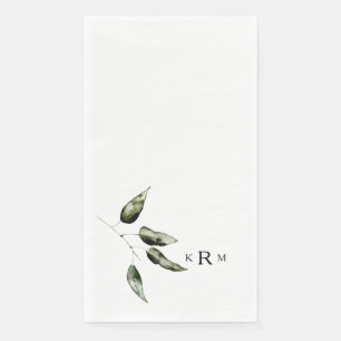 Serviette En Papier Aquarelle Monogramme botanique