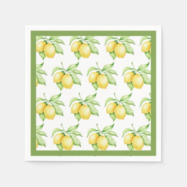 Serviette En Papier Aquarelle Motif citron vert simple (Devant)