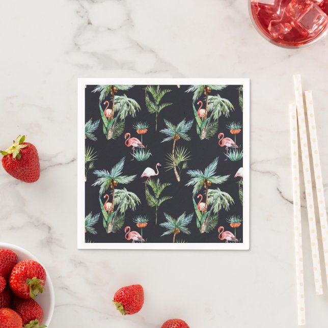 Serviette En Papier Aquarelle Motif Palm (En situation)